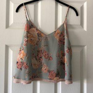 Lush floral cropped tank